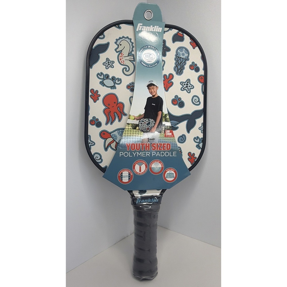 Franklin Sports Youth Paddle, Sea Creature Graphic Fiberglass Pickleball Racquet